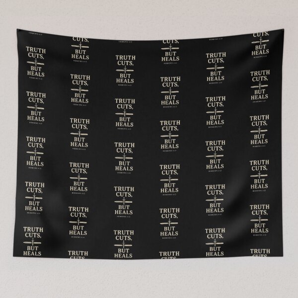 Item preview, Truth Cuts But Heals – Hebrews 4:12 Christian Sword Design designed and sold by astersgraphics.