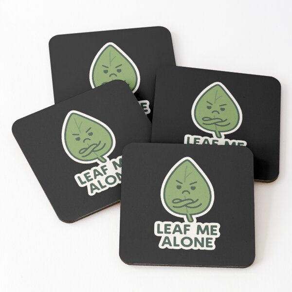 Item preview, Leaf Me Alone – Funny Angry Leaf Pun Sticker designed and sold by astersgraphics.