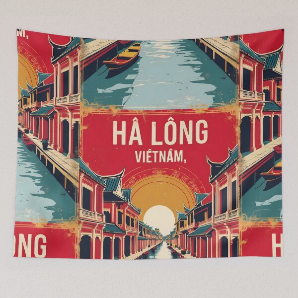 Item preview, Ha Long Vietnam 1950s Retro Poster Tourism designed and sold by TravelersGems.