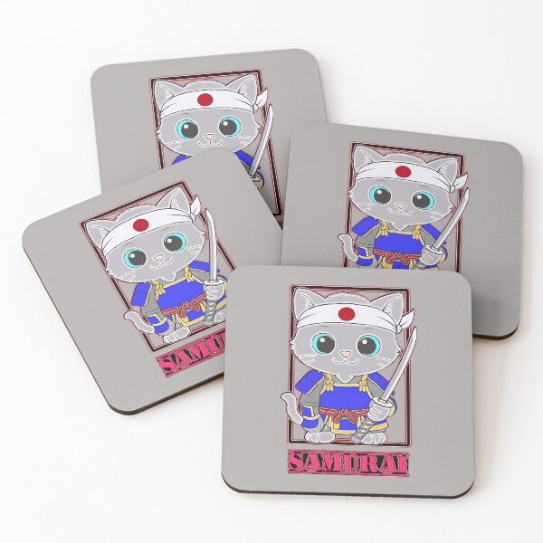 Item preview, Gray​ cat​ samurai designed and sold by DigitalArtTK.