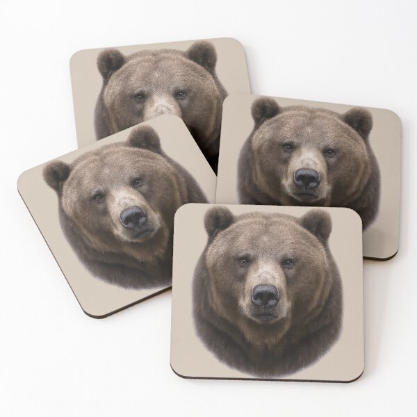 Item preview, Grizzly Bear Face – Realistic Wildlife Portrait Illustration designed and sold by BROHLine Studio.