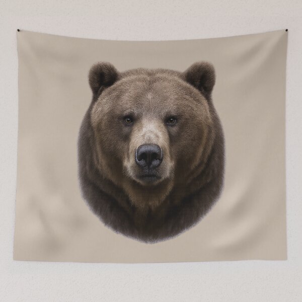 Item preview, Grizzly Bear Face – Realistic Wildlife Portrait Illustration designed and sold by BROHLine Studio.