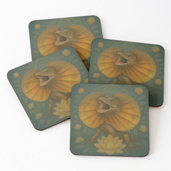 Item preview, Frilled Lizard Lotus Bloom – Mystical Floral Reptile Illustration designed and sold by GeoWild Designs.