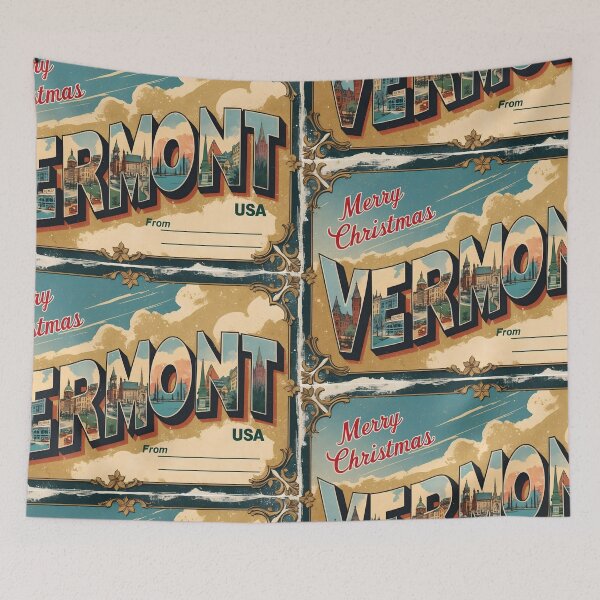Item preview, Merry Christmas From Vermont USA Postcard Greetings Retro Travel Vintage 2 designed and sold by TravelPostcardGems.