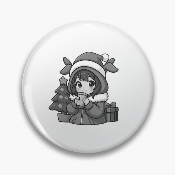 Item preview, black art cute girl anime merry christmas and happy new year designed and sold by sabartgunpla.