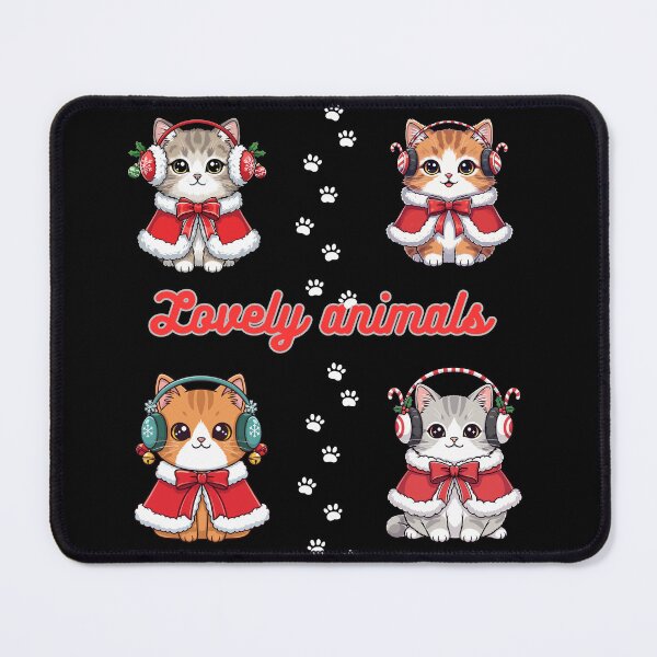 Item preview, Loovely animals little christmas kitty in festive outfit cape and earmuffs designed and sold by MegiSmile.
