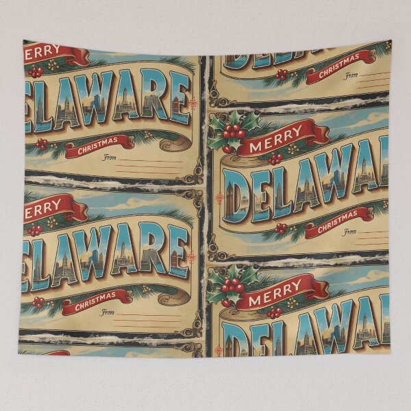 Item preview, Merry Christmas From Delaware USA Postcard Greetings Retro Travel Vintage designed and sold by TravelPostcardGems.