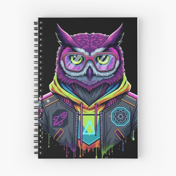 Item preview, Neon Cyberpunk Owl Illustration designed and sold by Dogandesighn.