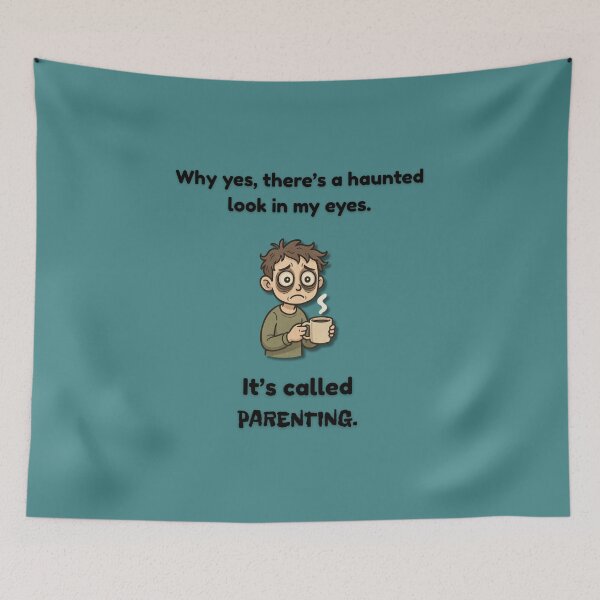 Item preview, Haunted Parenting Eyes – Sleep-Deprived Parent Humor designed and sold by MadeInNapTime.