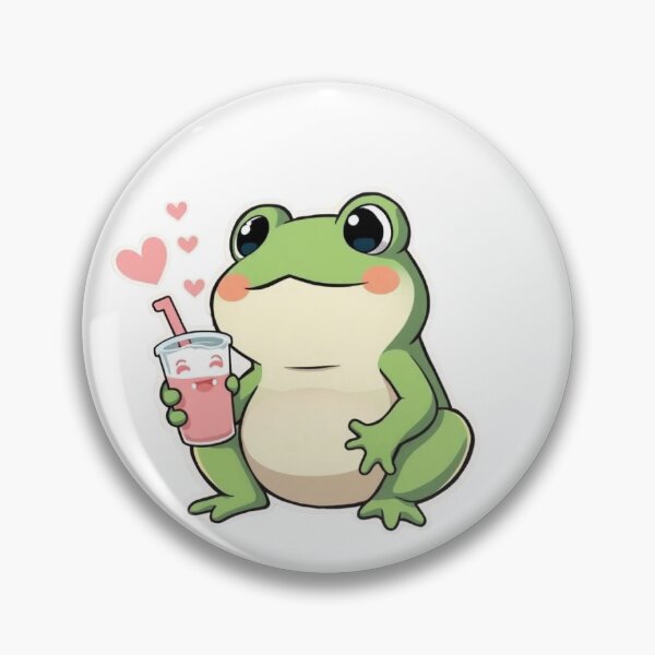 Item preview, Cute Frog Drinking Bubble Tea – Funny Kawaii Boba Sticker designed and sold by DreamyDesigns17.