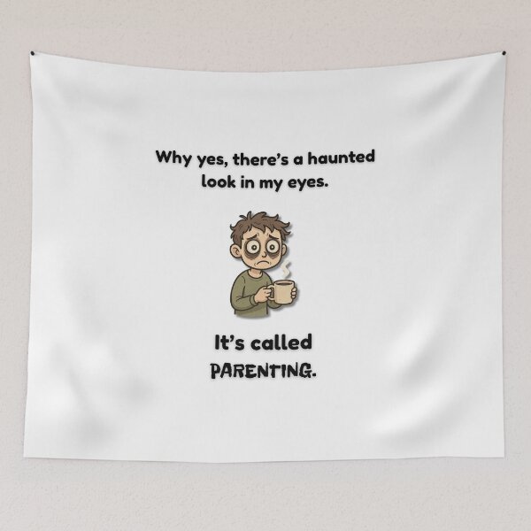 Item preview, Haunted Eyes – Parenting Survival Humor Design designed and sold by MadeInNapTime.