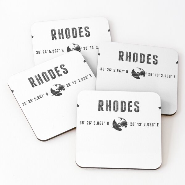 Item preview, Rhodes Greece Coordinates Globe Travel designed and sold by capricedefille.