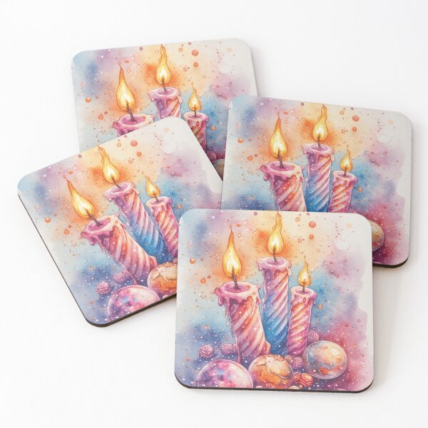 Item preview, Playful watercolor candles and colorful balls designed and sold by Mianku | Für das Leben.
