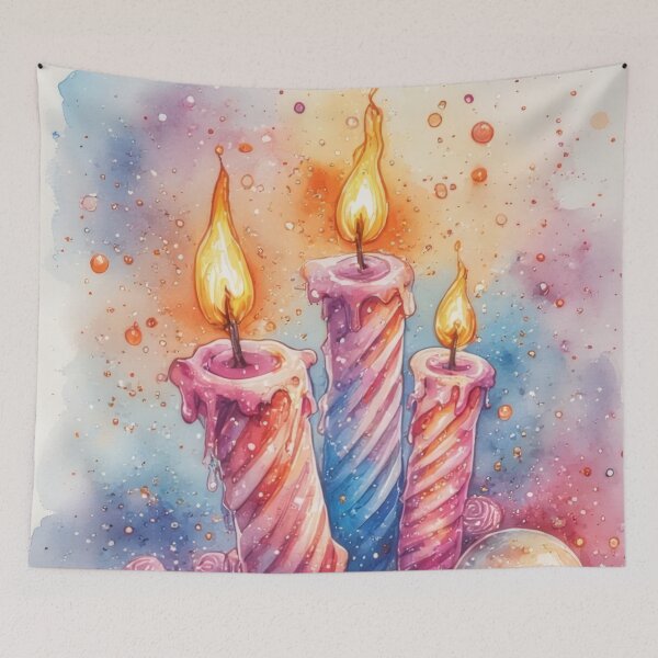 Item preview, Playful watercolor candles and colorful balls designed and sold by Mianku | Für das Leben.