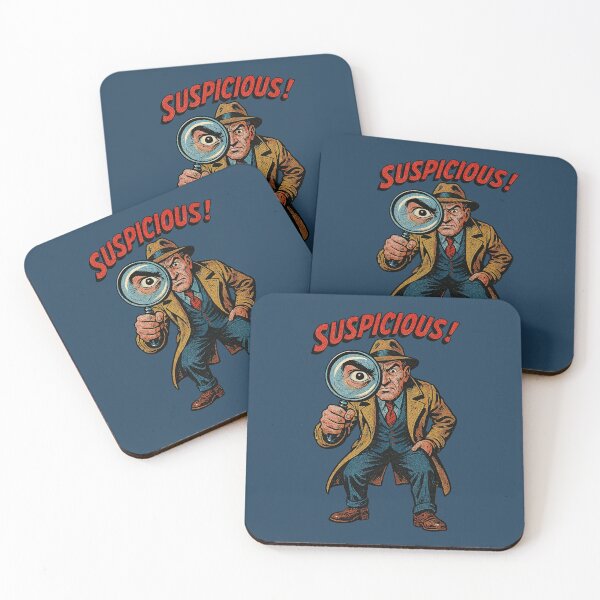 Item preview, Retro Suspicious Detective Illustration designed and sold by The Devil's Bargain.