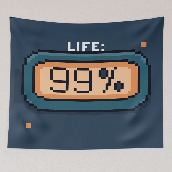 Item preview, 99% Life Retro Gamer Health Bar - 8-Bit Pixel Art designed and sold by Taanva.