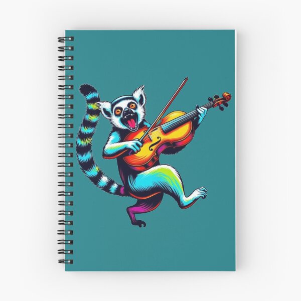 Item preview, Colorful Lemur Playing Violin Illustration designed and sold by Dogandesighn.