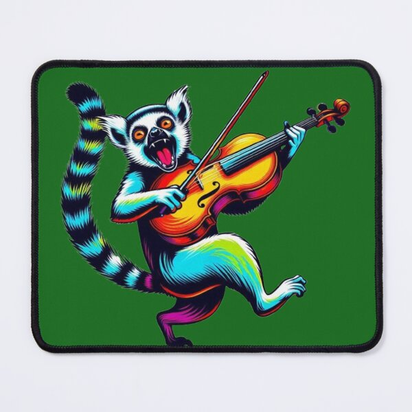 Item preview, Colorful Lemur Playing Violin Illustration designed and sold by Dogandesighn.