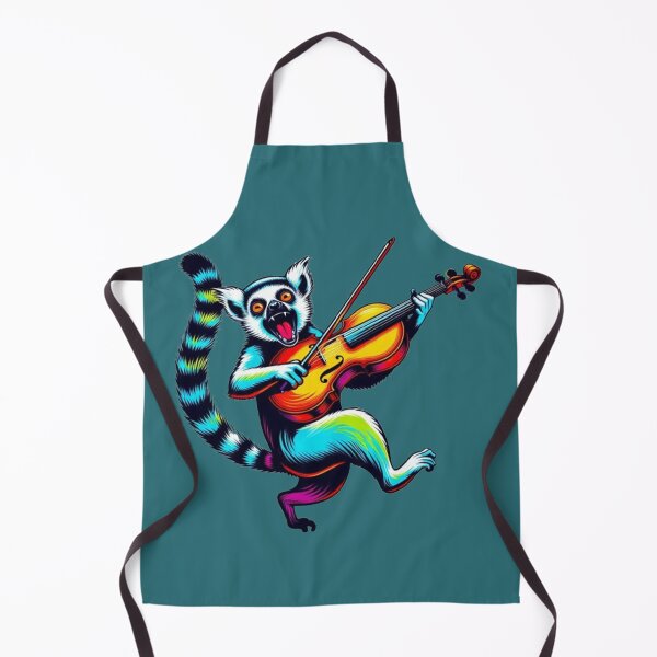 Item preview, Colorful Lemur Playing Violin Illustration designed and sold by Dogandesighn.