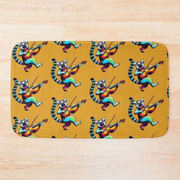 Item preview, Colorful Lemur Playing Violin Illustration designed and sold by Dogandesighn.