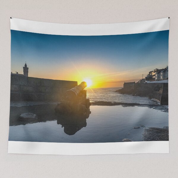 Item preview, Porthleven Harbour sunset designed and sold by kathleenjean.
