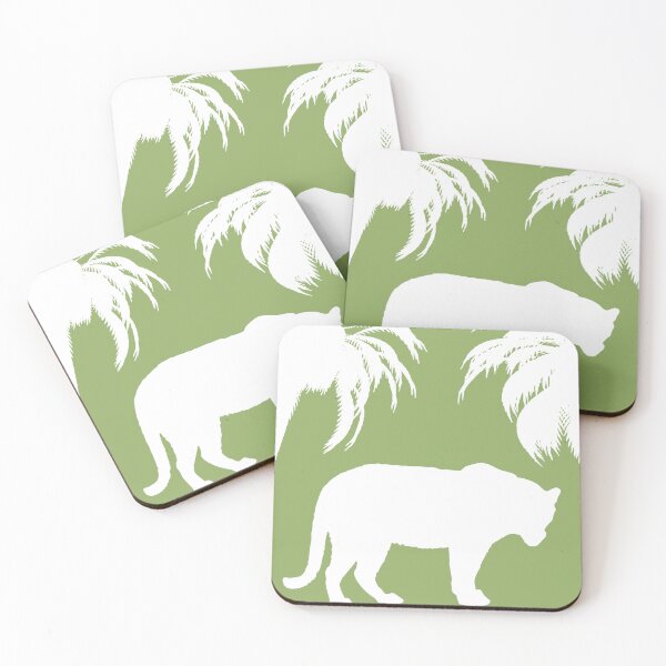 Item preview, Minimalist White Tiger Tropical Silhouette designed and sold by capricedefille.
