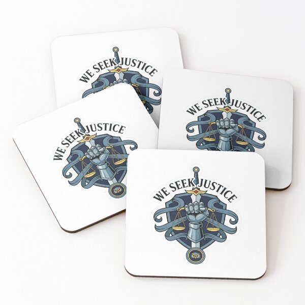 Item preview, We Seek Justice - Armoured Gauntlet and Scales Emblem designed and sold by Wear2Transform.