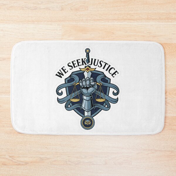 Item preview, We Seek Justice - Armoured Gauntlet and Scales Emblem designed and sold by Wear2Transform.