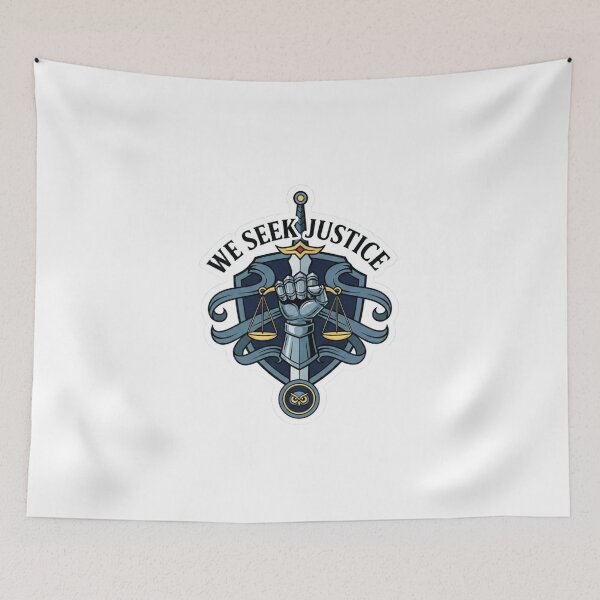 Item preview, We Seek Justice - Armoured Gauntlet and Scales Emblem designed and sold by Wear2Transform.