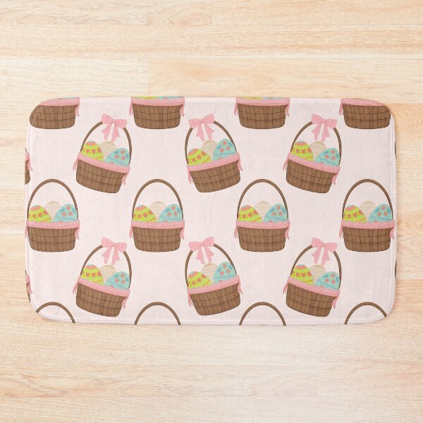 Item preview, Easter Basket Pattern – Cute Pastel Eggs with Pink Bows (Seamless Spring Design) designed and sold by Wriden.