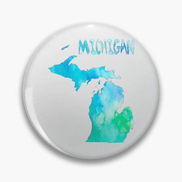 Item preview, Michigan Watercolor Map: Vibrant Teal & Aqua State Pride Tee designed and sold by mashmosh.
