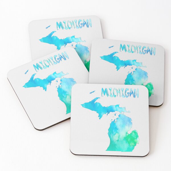 Item preview, Michigan Watercolor Map: Vibrant Teal & Aqua State Pride Tee designed and sold by mashmosh.