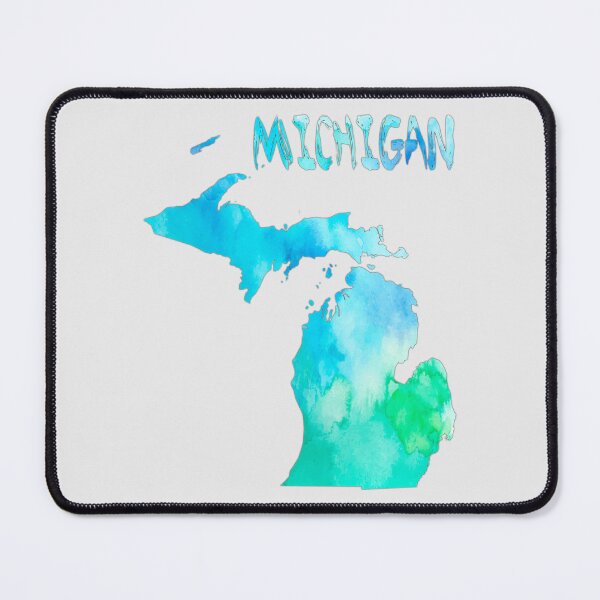 Item preview, Michigan Watercolor Map: Vibrant Teal & Aqua State Pride Tee designed and sold by mashmosh.