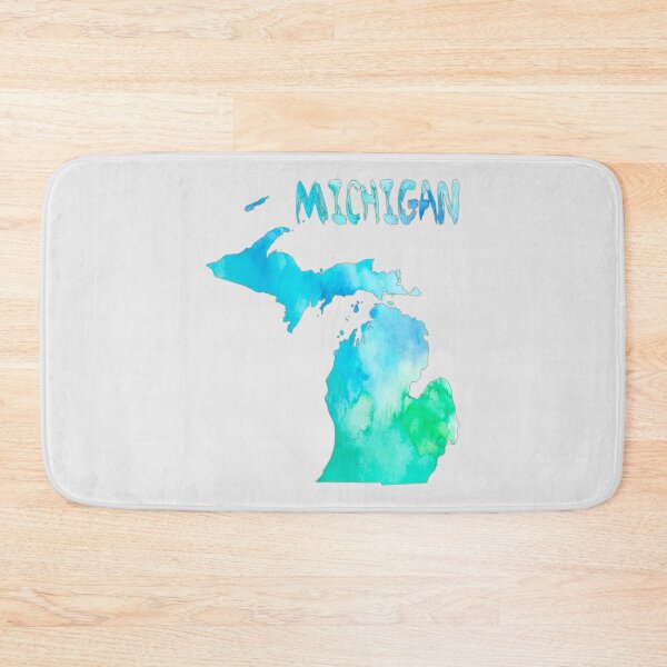 Item preview, Michigan Watercolor Map: Vibrant Teal & Aqua State Pride Tee designed and sold by mashmosh.