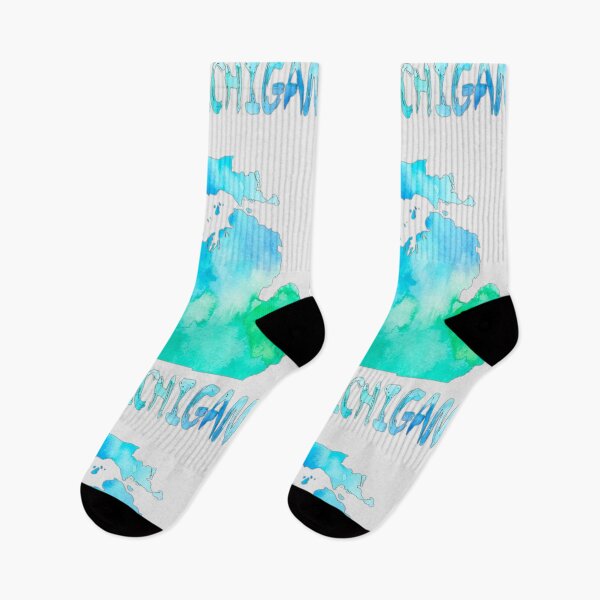 Item preview, Michigan Watercolor Map: Vibrant Teal & Aqua State Pride Tee designed and sold by mashmosh.