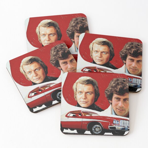 Item preview, 70s 80s Buddy Cop Detective Art | Iconic Red & White Muscle Car Painting | Vintage TV Action designed and sold by Art's Diner.