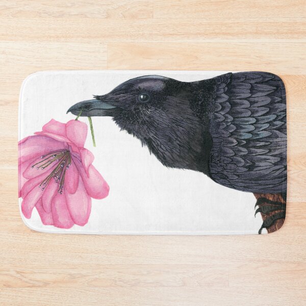 Item preview, Watercolor Raven with a Flower designed and sold by SaskyaFate.