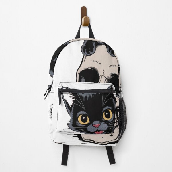 Item preview, Cute Black Cat on Skull Gothic Halloween Art designed and sold by flagylART.