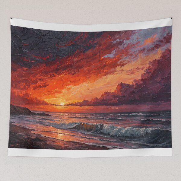 Item preview, Abstract & Contemporary Sunset – Impasto Textured Painting Art designed and sold by Art of Instine.