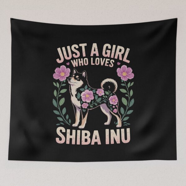 Item preview, Girl Who Loves Shiba Inu Floral Japanese Dog Akita  designed and sold by MythWoot.