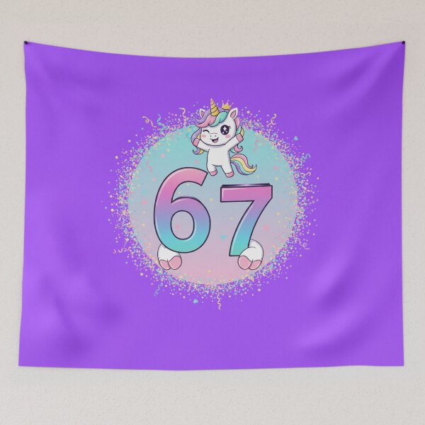 Item preview, Cute dab unicorn shirt 67 Meme for Girls T-Shirt, girly birthday gift, rainbow mane cartoon graphic tee designed and sold by Kukiishop.