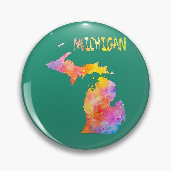 Item preview, Vibrant Michigan Watercolor Map - Upper and Lower Peninsula designed and sold by mashmosh.