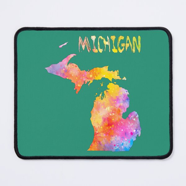 Item preview, Vibrant Michigan Watercolor Map - Upper and Lower Peninsula designed and sold by mashmosh.