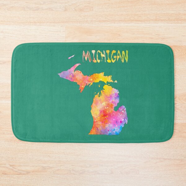 Item preview, Vibrant Michigan Watercolor Map - Upper and Lower Peninsula designed and sold by mashmosh.