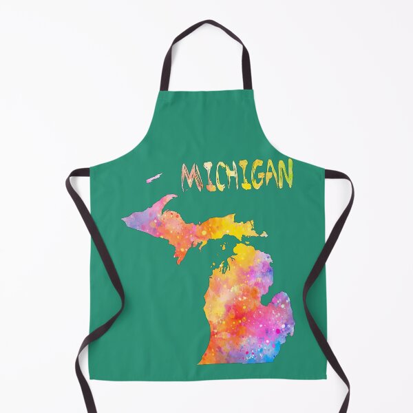 Item preview, Vibrant Michigan Watercolor Map - Upper and Lower Peninsula designed and sold by mashmosh.