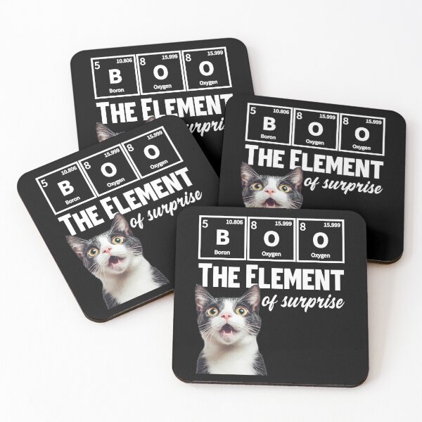 Item preview, Boo The Element Of Surprise Funny Tuxedo Cat Science Pun designed and sold by KnotQualified.