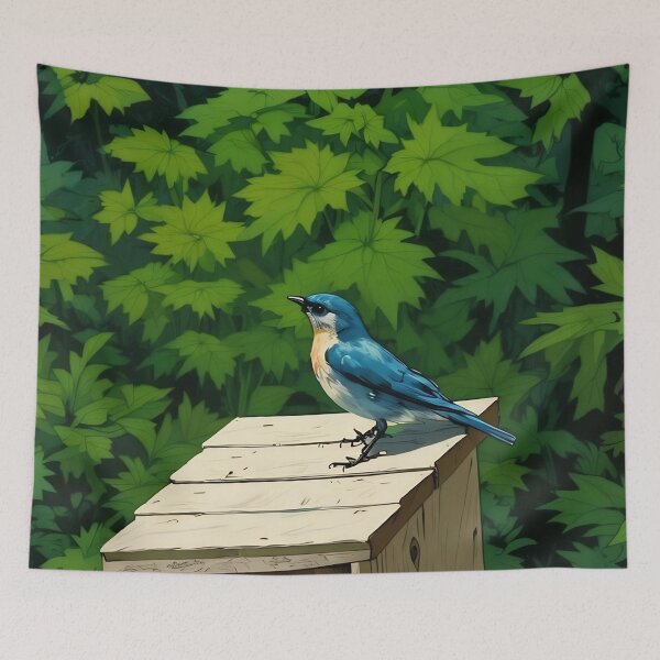 Item preview, Bluebird on Bird House designed and sold by tomorrowsart.