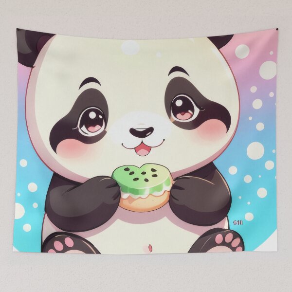 Item preview, Kawaii Panda with Donut – Cute Pastel Animal Illustration designed and sold by Visualynx.