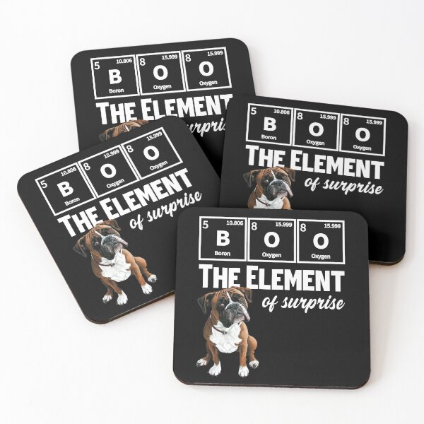Item preview, Boo The Element Of Surprise Funny Boxer Dog Science Pun designed and sold by KnotQualified.