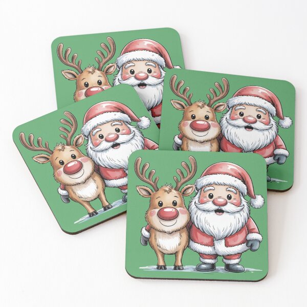 Item preview, Santa and reindeer designed and sold by 123ks.